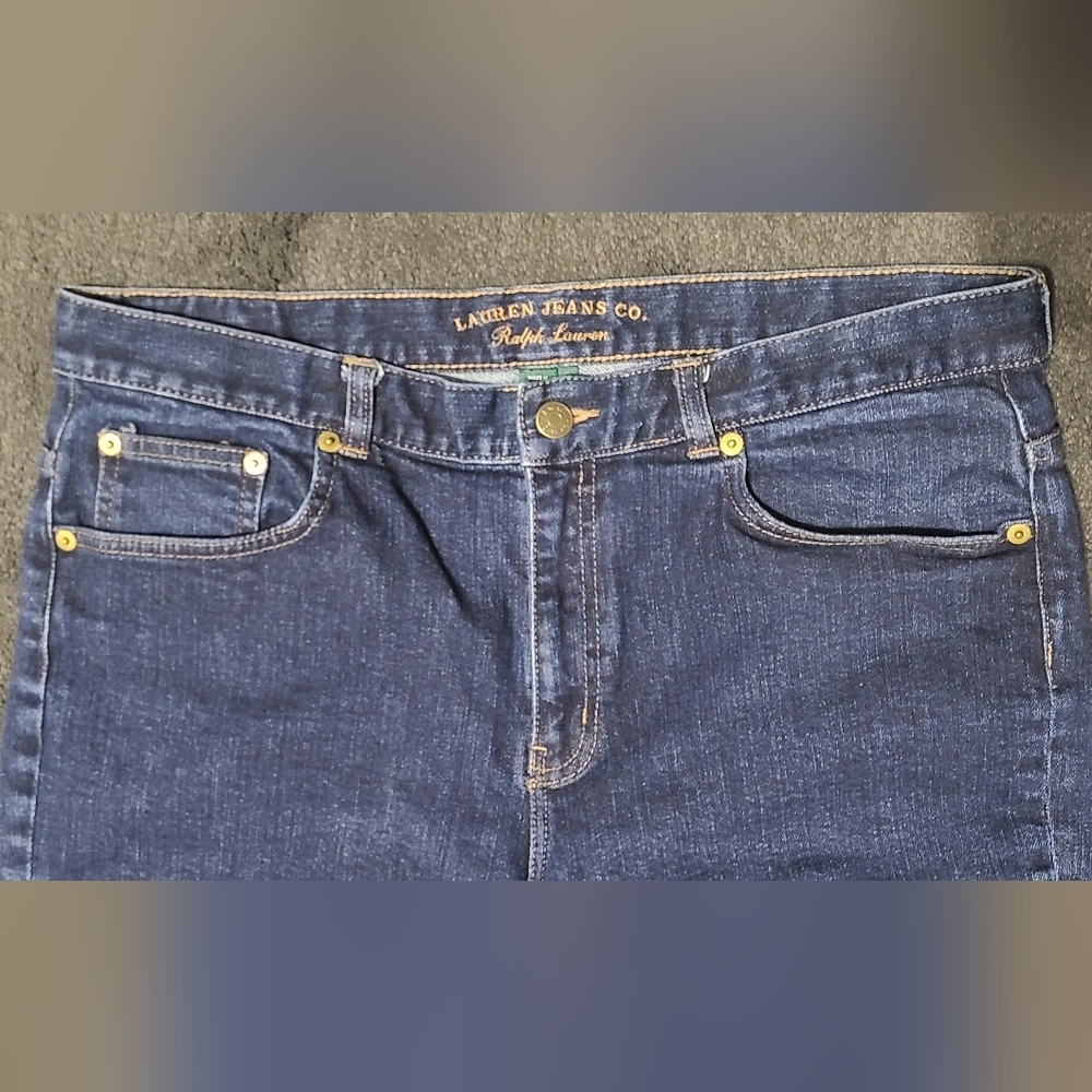 Lauren Jeans Co. Ralph Lauren classic bootcut denim jeans women's 14 Rise11" - Picture 6 of 16